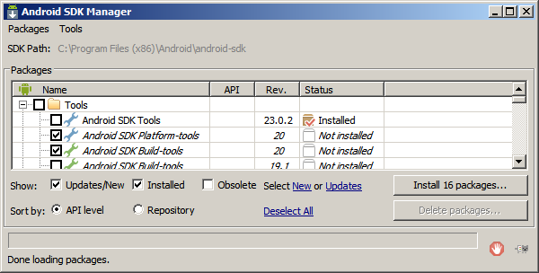 android sdk manager download
